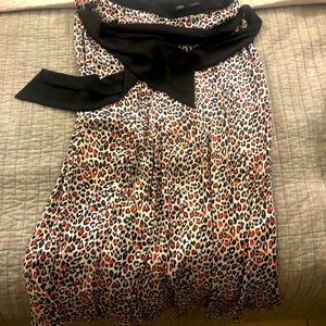 Zara animal print midi skirt